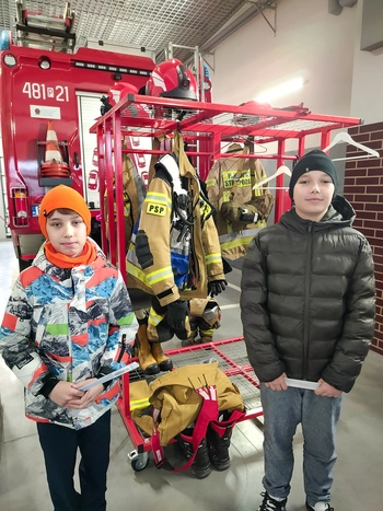 Zwiedzanie jednostki Straży Pożarnej w Kościanie