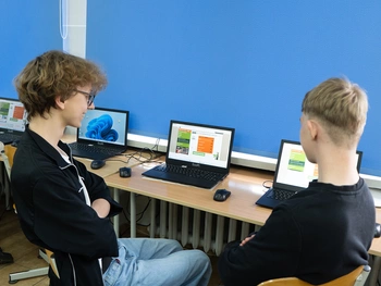 Uczniowie podczas Meczu Tabliczki Mnożenia