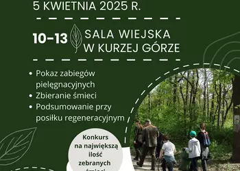 Plakat z informacjami o sprzątaniu lasu