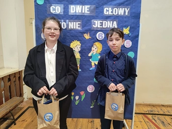 Alicja i Filip uczestnicy powiatowego konkursu matematycznego