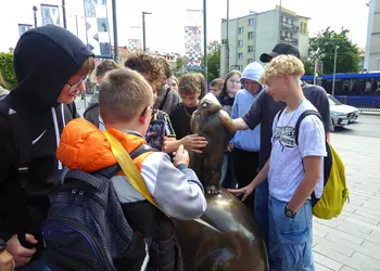 Przywitanie z wrocławskim krasnalem