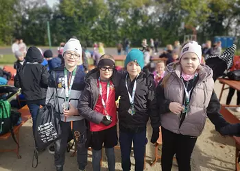 uczestnicy z 3a po biegu