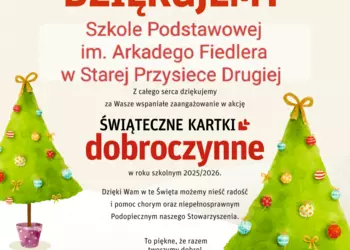 Podziękowanie za udział w akcji Świąteczne kartki dobroczynne