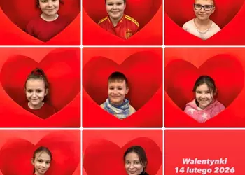 uczniowie klasy 2aW - walentynkowe tablo
