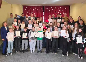 Uczestnicy konkursu wiedzy pożarniczej