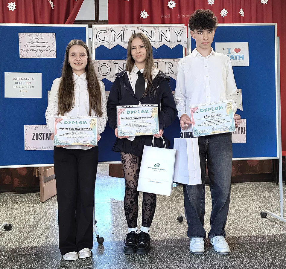 Sukcesy naszych uczniów w Gminnym Konkursie Matematycznym 