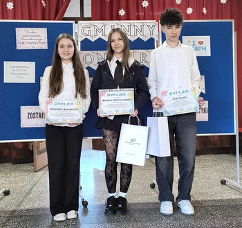 Sukcesy naszych uczniów w Gminnym Konkursie Matematycznym 