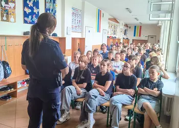 prelekcją z policjantką o bezpieczeństwie