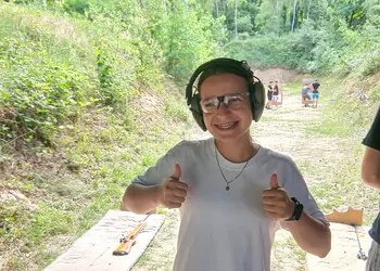 Agnieszka po zajęciach strzeleckich