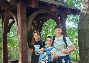 Uczniowie klas 6 podczas odpoczynku